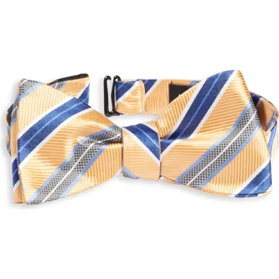 Nordstrom Stripe Silk Pre-tied Bow Tie In Yellow