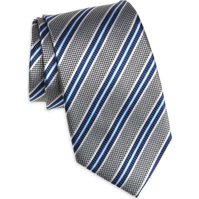 Nordstrom Stripe Silk Tie In Silver