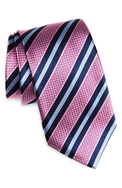 Nordstrom Stripe Silk Tie In Brown