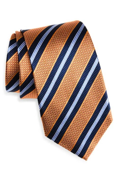Nordstrom Stripe Silk Tie In Brown