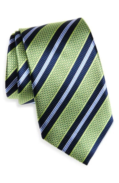 Nordstrom Stripe Silk Tie In Brown