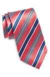 Nordstrom Stripe Silk Tie In Coral Red