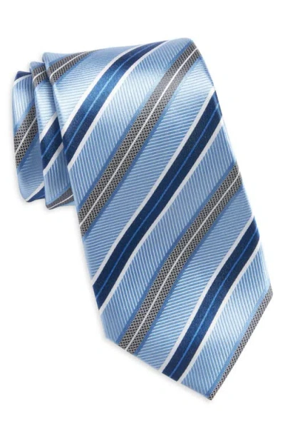 Nordstrom Stripe Silk Tie In Light Blue