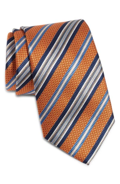 Nordstrom Stripe Silk Tie In Orange