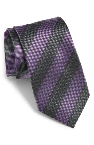 Nordstrom Stripe Silk Tie In Purple