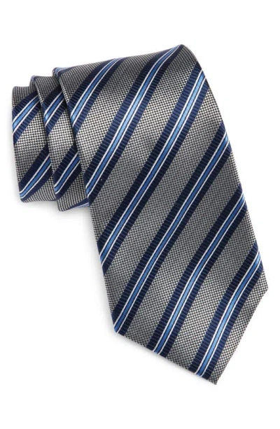 Nordstrom Stripe Silk Tie In Gray