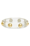 Nordstrom Studded Resin Bangle In Clear- Gold