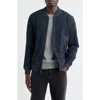 Nordstrom Suede Bomber Jacket In Blue