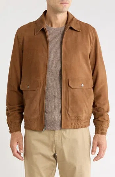 Nordstrom Suede Bomber Jacket In Brown Bear