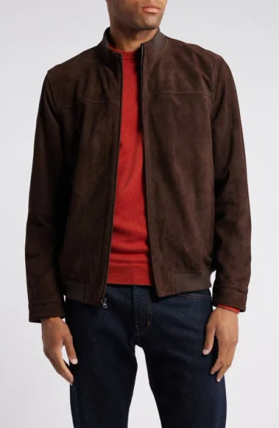 Nordstrom Suede Bomber Jacket In Brown Mole