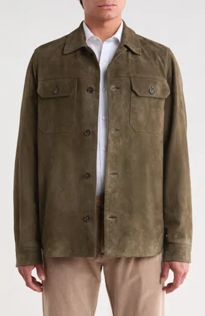 Nordstrom Suede Shirt Jacket In Green