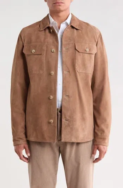 Nordstrom Suede Shirt Jacket In Grey Fungi