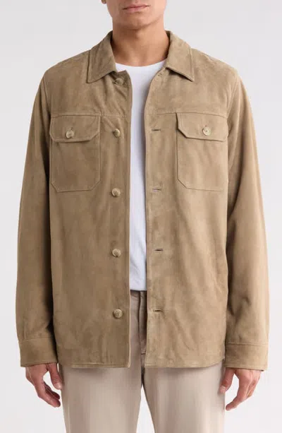 Nordstrom Suede Shirt Jacket In Grey Fungi