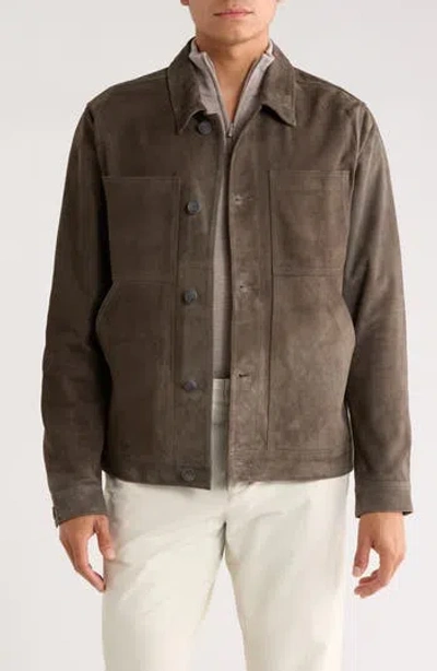 Nordstrom Suede Utility Jacket In Green