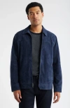 Nordstrom Suede Zip Front Jcaket In Blue