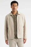 Nordstrom Suede Zip Front Jcaket In Neutral