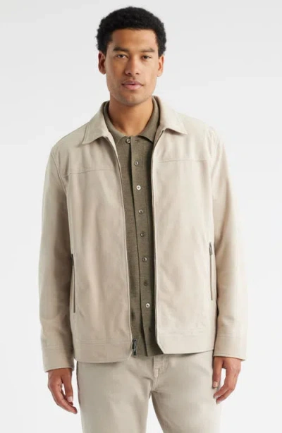 Nordstrom Suede Zip Front Jcaket In Neutral