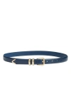 Nordstrom Sutton Croc-embossed Belt In Blue