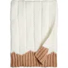 Nordstrom Sweater Knit Throw Blanket In Ivory- Tan Thrush