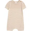 Nordstrom Babies'  Sweater Romper In Beige Oatmeal Loop Stripe