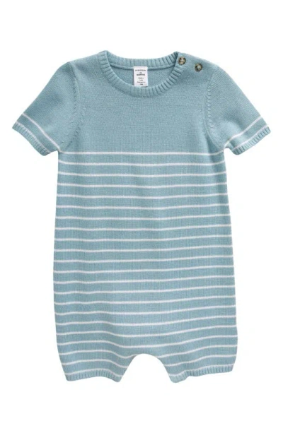 Nordstrom Babies' Sweater Romper In Blue Basalt Stripe