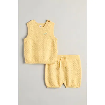 Nordstrom Babies'  Sweater Tank & Shorts Set In Yellow