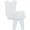 Nordstrom Sweet Ballerina Ruffle Bodysuit & Skirted Leggings Set In Green Hush