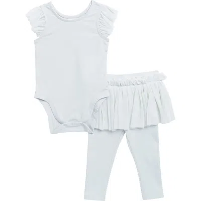 Nordstrom Babies'  Sweet Ballerina Ruffle Bodysuit & Skirted Leggings Set In Green Hush