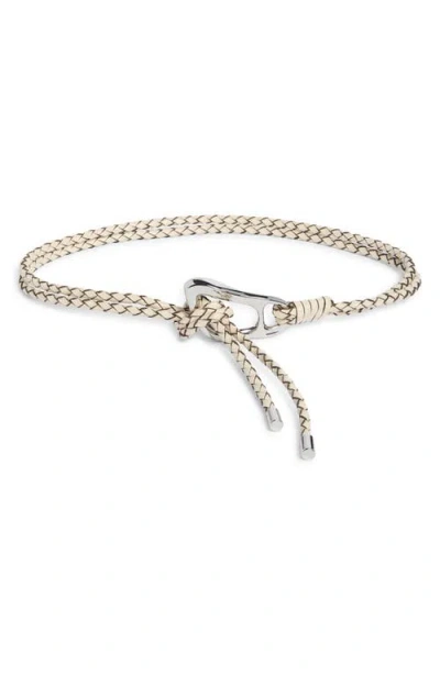 Nordstrom Syd Woven Leather Tie Belt In Gray