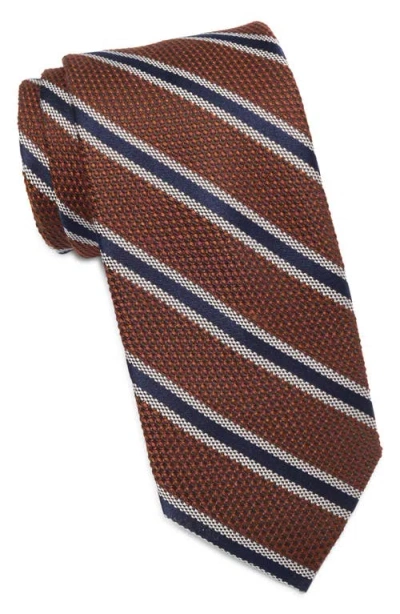 Nordstrom Talman Stripe Silk Tie In Brown