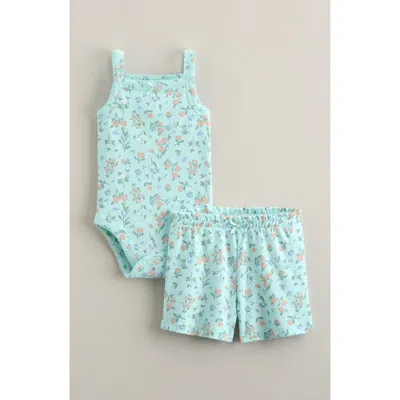 Nordstrom Babies'  Tank Bodysuit & Shorts Set In Green