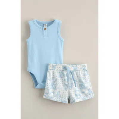 Nordstrom Babies'  Tank Romper & Stripe Shorts Set In Blue