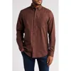 Nordstrom Tech-smart Trim Fit Check Stretch Button-down Shirt In Brown Bitter