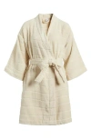 Nordstrom Terry Rib Short Robe In Beige Oyster