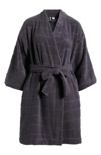 Nordstrom Terry Rib Short Robe In Grey Stonehenge