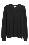 Nordstrom Texture Cotton & Cashmere Sweater In Black