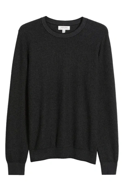 Nordstrom Texture Cotton & Cashmere Sweater In Black