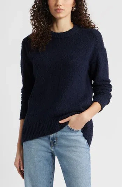 Nordstrom Texture Crewneck Sweater In Black