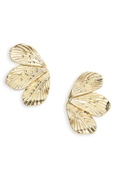 Nordstrom Texture Petal Stud Earrings In Gold