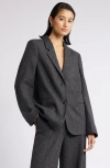Nordstrom Textured Boyfriend Blazer In Light Grey Speckle