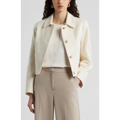 Nordstrom Textured Button Front Jacket In White