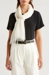 Nordstrom Textured Cashmere Scarf In White