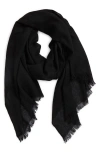 Nordstrom Textured Cashmere Scarf In Black