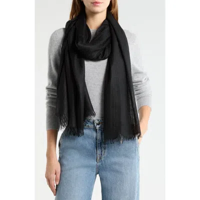 Nordstrom Textured Cashmere Scarf In Black