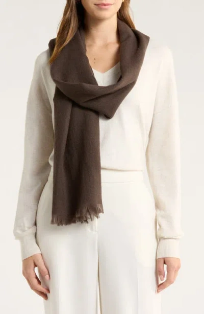 Nordstrom Textured Cashmere Scarf In Brown