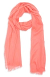 Nordstrom Textured Cashmere Scarf In Coral Sugar