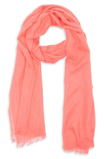 Nordstrom Textured Cashmere Scarf In Coral Sugar