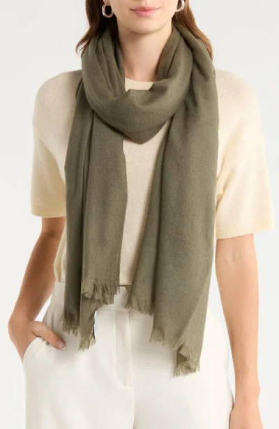Nordstrom Textured Cashmere Scarf In Green