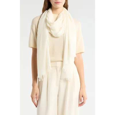 Nordstrom Textured Cashmere Scarf In White