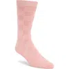 Nordstrom Textured Check Viscose Blend Socks In Pink